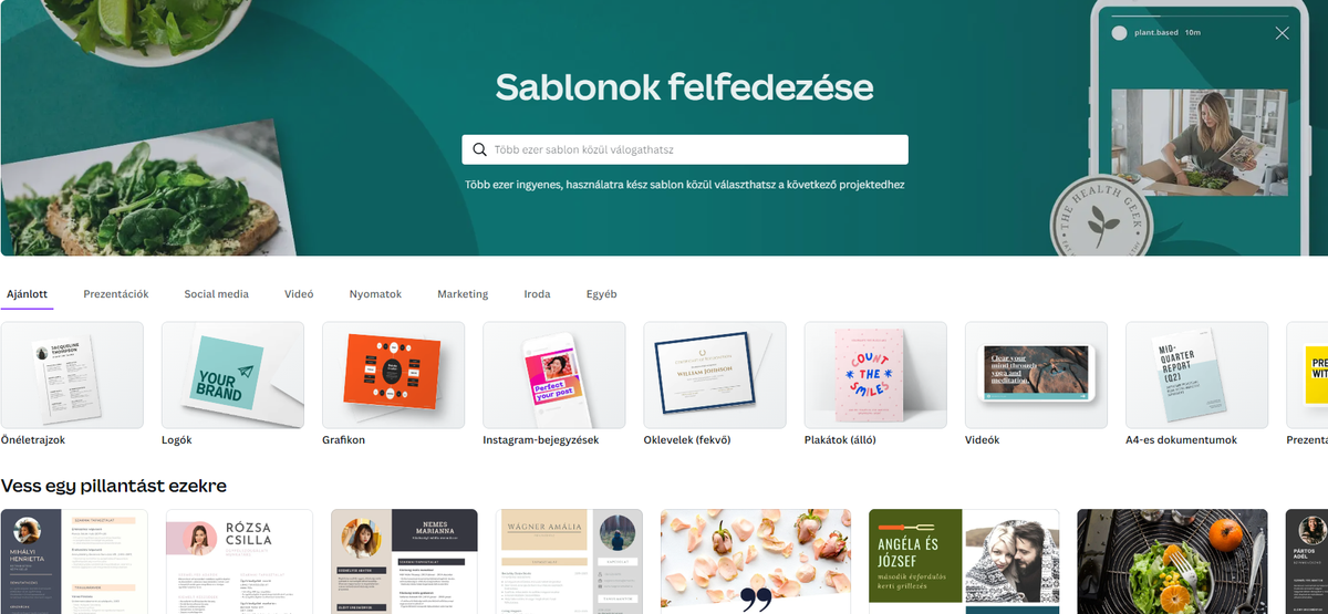 Canva sablonok